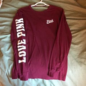 PINK long sleeve OPEN KEY-HOLE tee